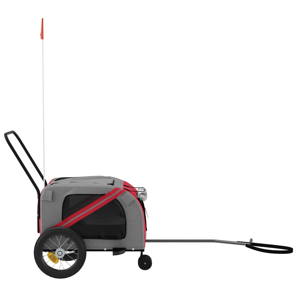 Bicycle Trailer Dogs Red and Black Oxford Fabric &amp; Iron
