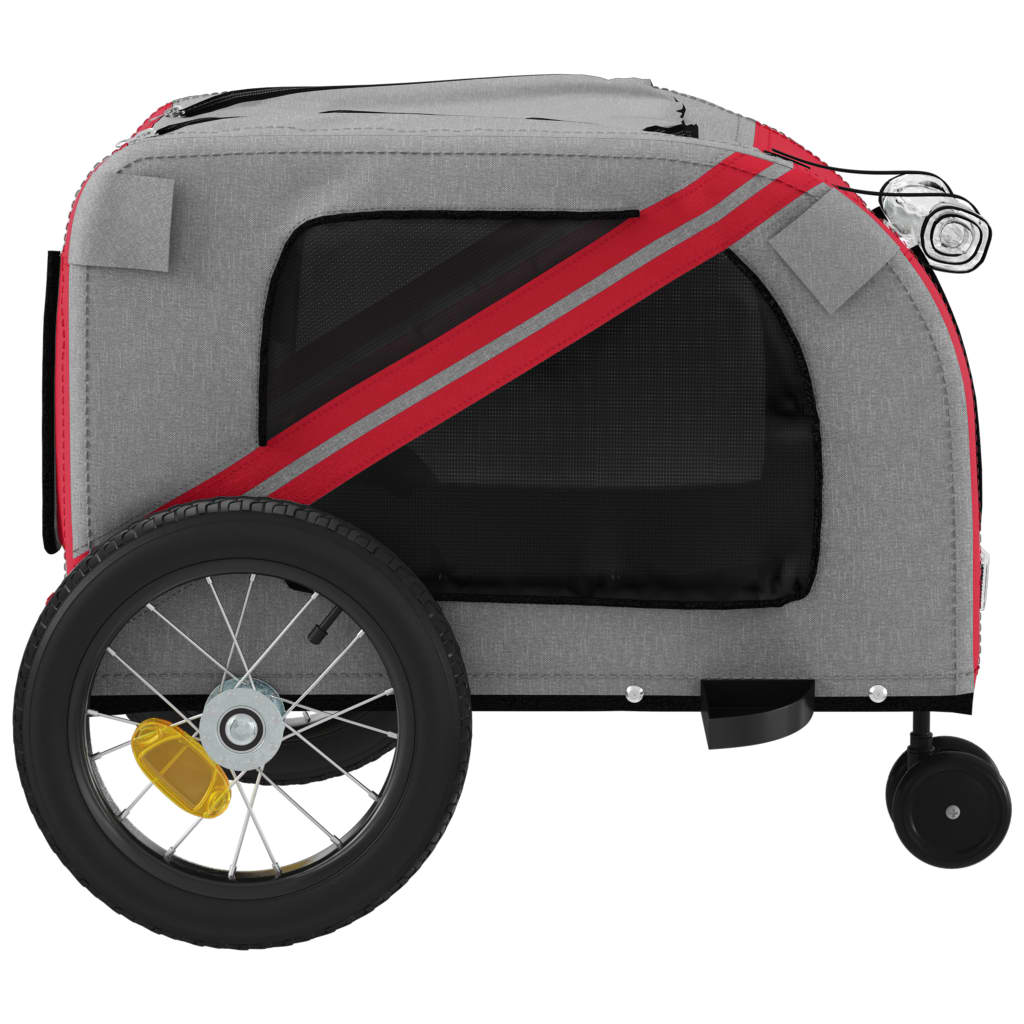 Bicycle Trailer Dogs Red and Black Oxford Fabric &amp; Iron