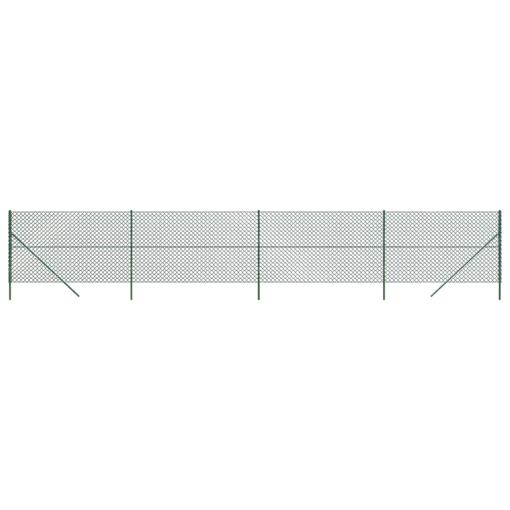 Chain link fence green 1.4x10 m