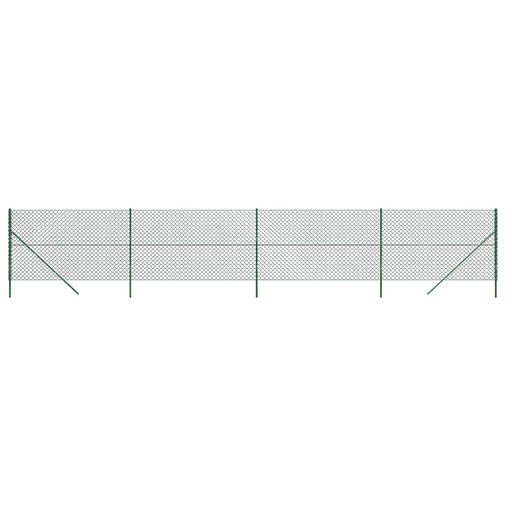 Chain link fence green 1.6x10 m