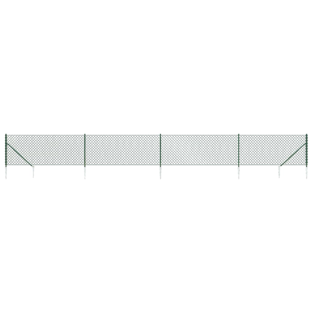 Chain link fence with ground sockets green 1x10 m