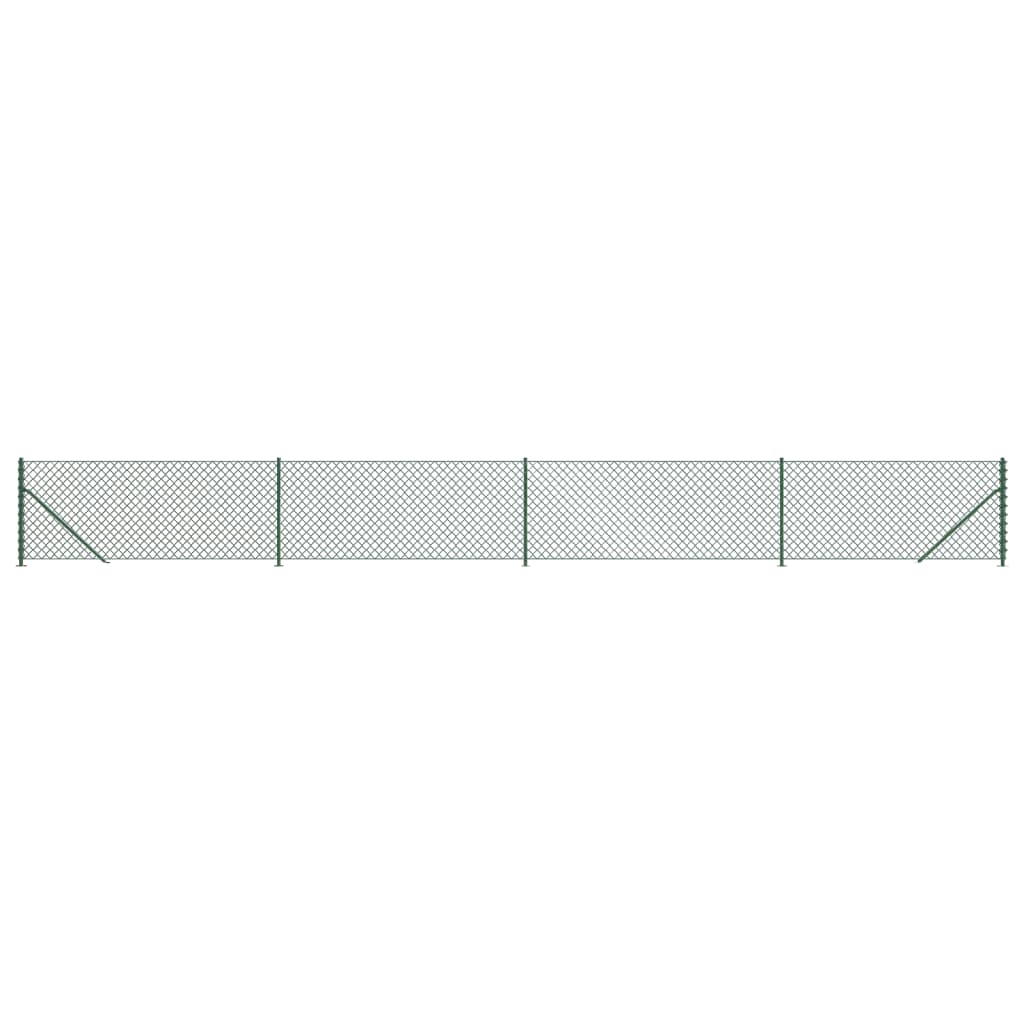 Chain link fence with ground flange green 1x10 m