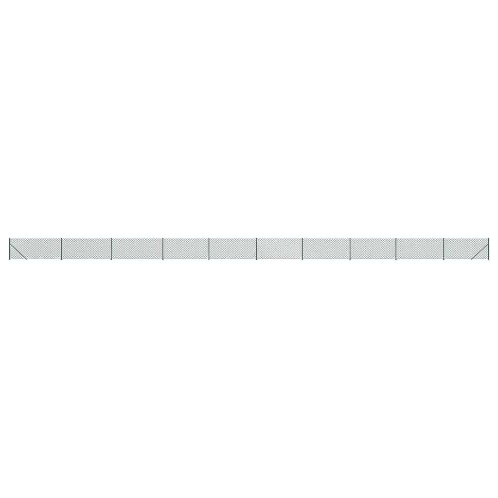 Chain link fence with ground flange green 1x25 m