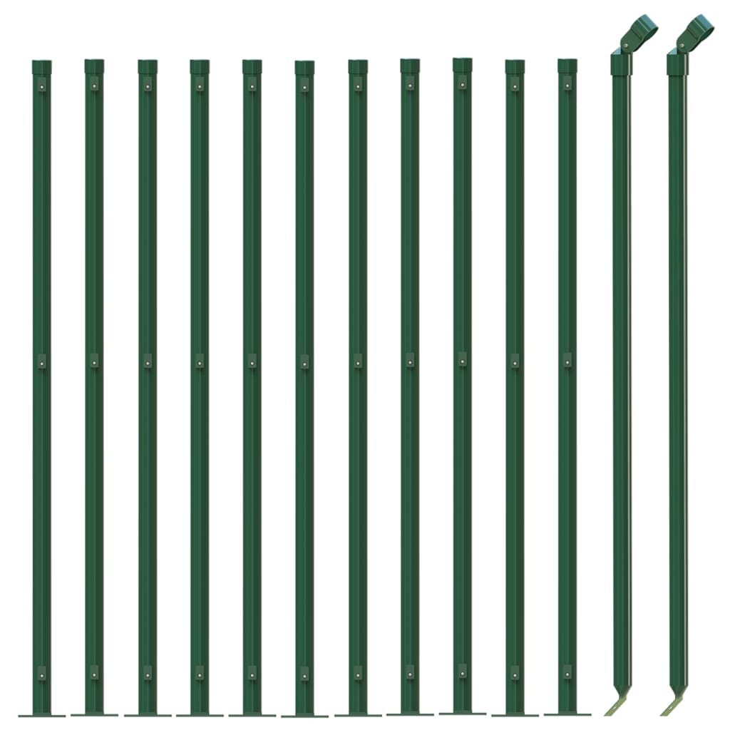 Chain link fence with ground flange green 1.1x25 m