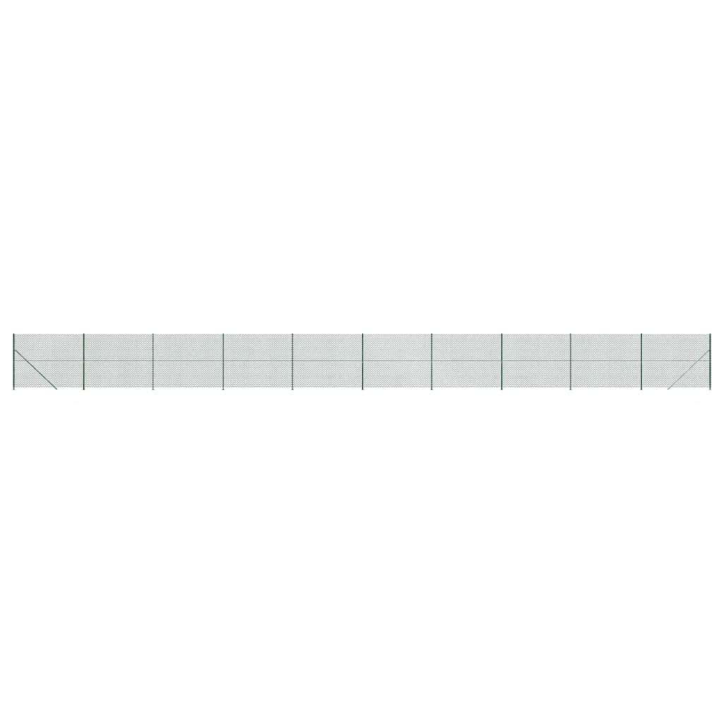 Chain link fence with ground flange green 1.4x25 m