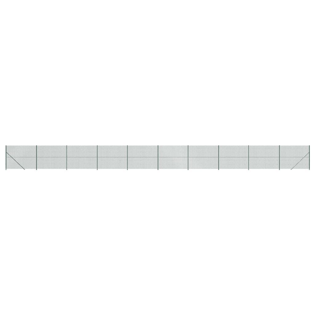 Chain link fence with ground flange green 1.6x25 m