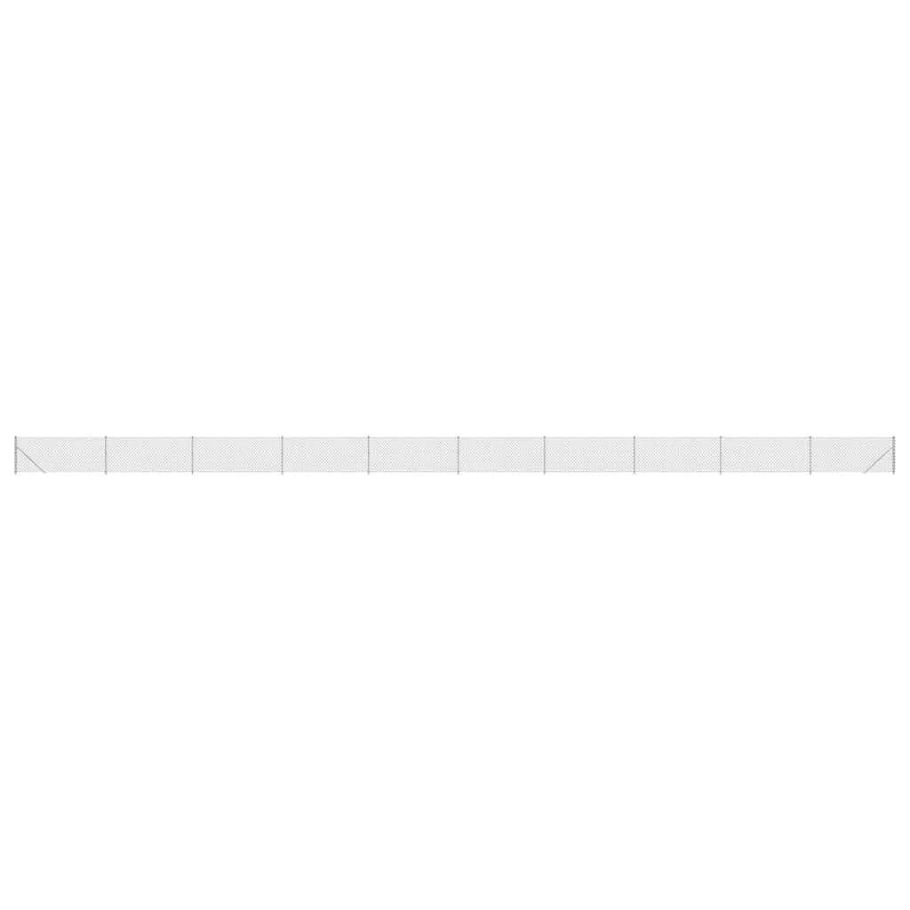 Maschendrahtzaun mit Bodenflansch Silbern 1,1x25 m