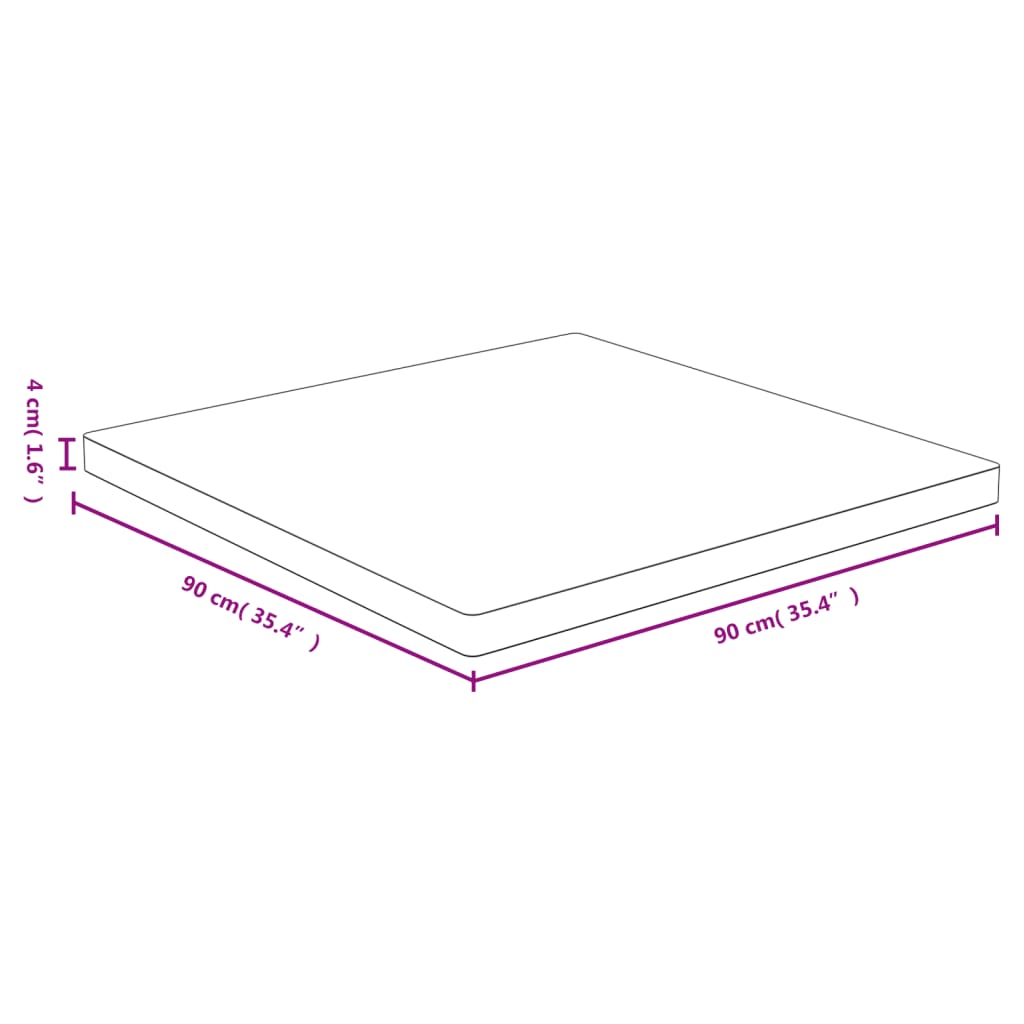 Tischplatte 90x90x4 cm Bambus