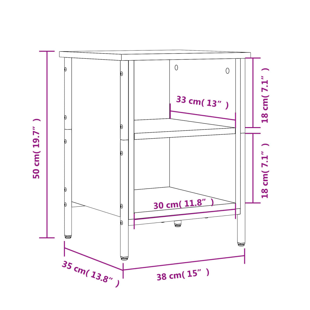 Shoe Rack Brown Oak Look 38x35x50 cm Wood Material