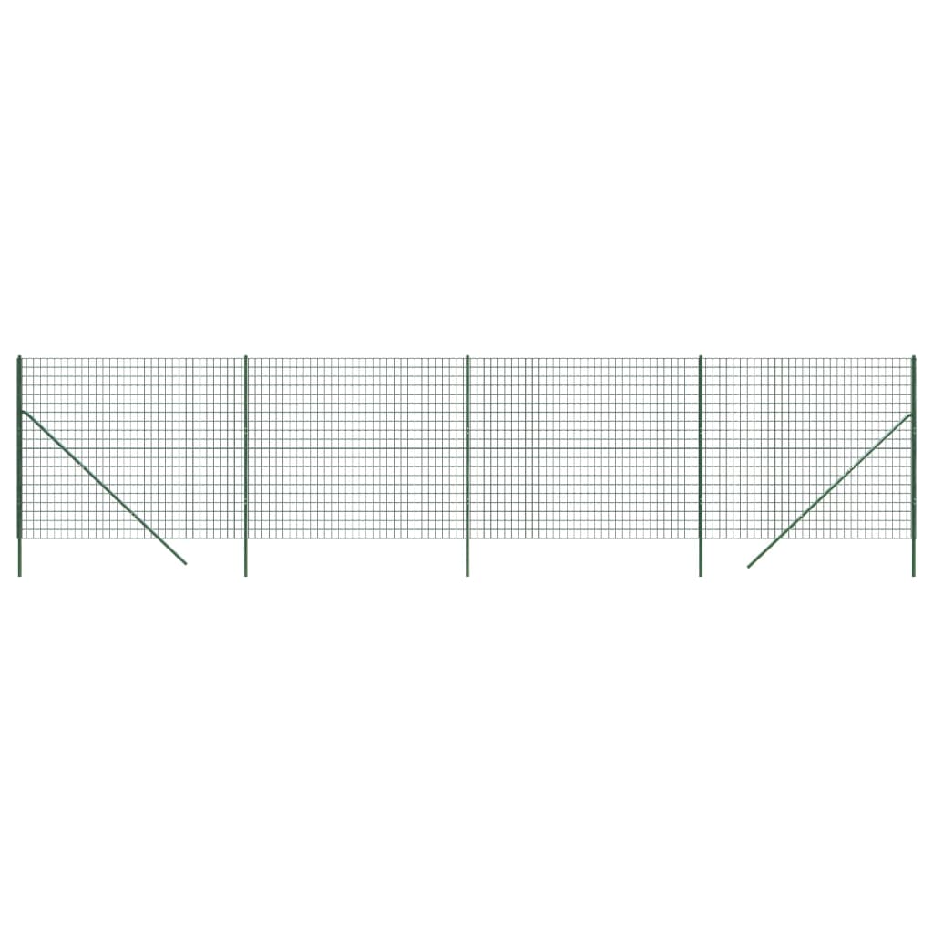 Chain link fence green 1.4x10 m galvanized steel