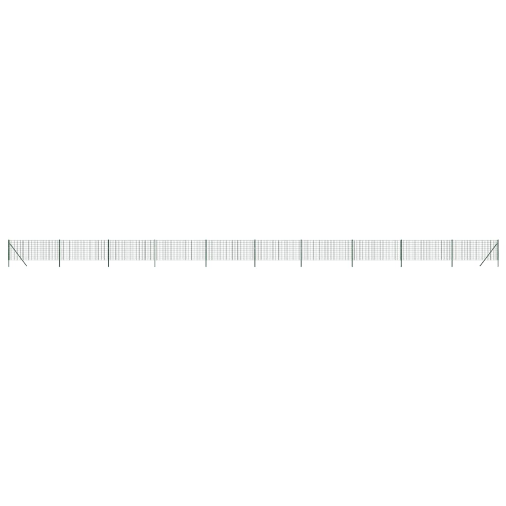 Maschendrahtzaun Grün 0,8x25 m Verzinkter Stahl