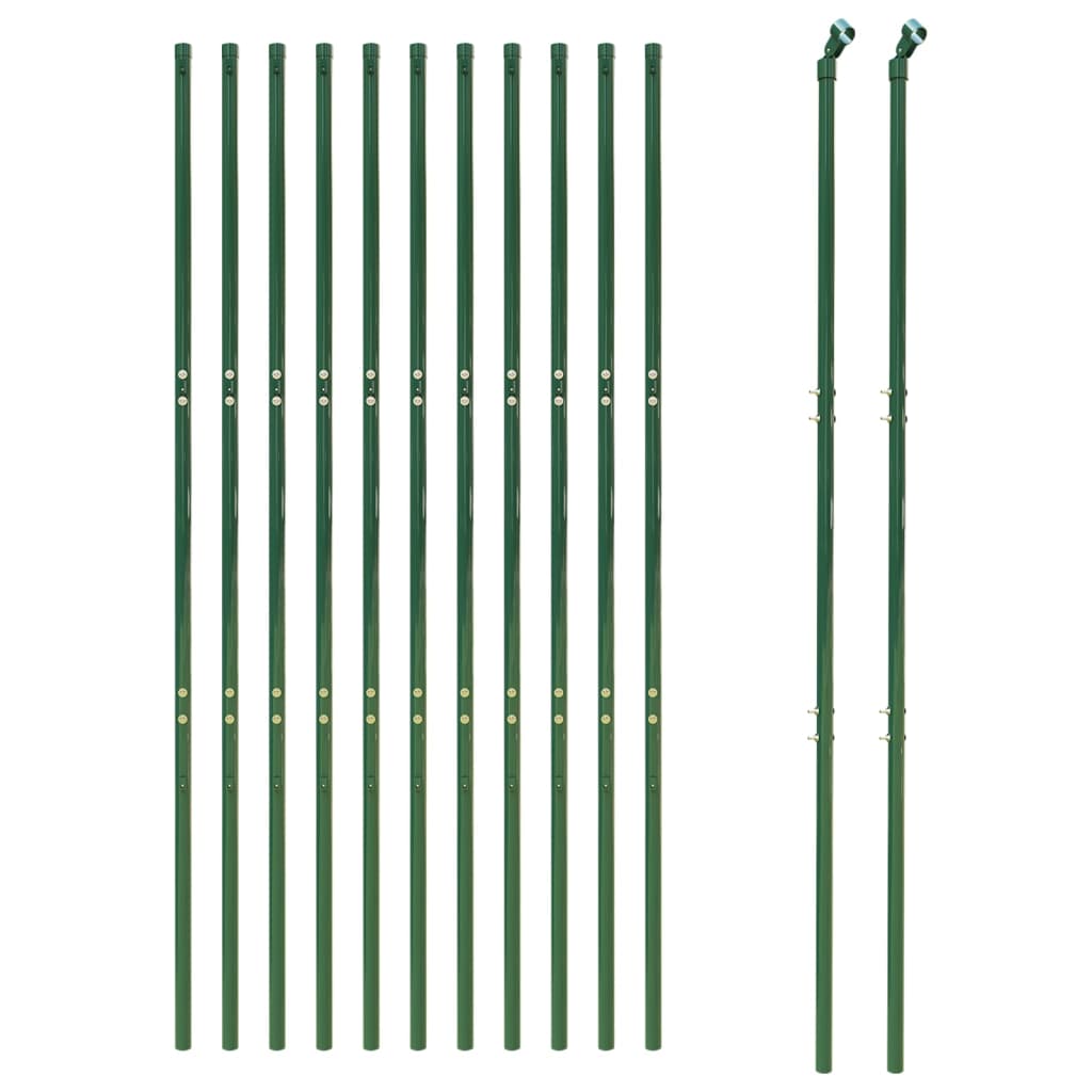 Maschendrahtzaun Grün 1,6x25 m Verzinkter Stahl