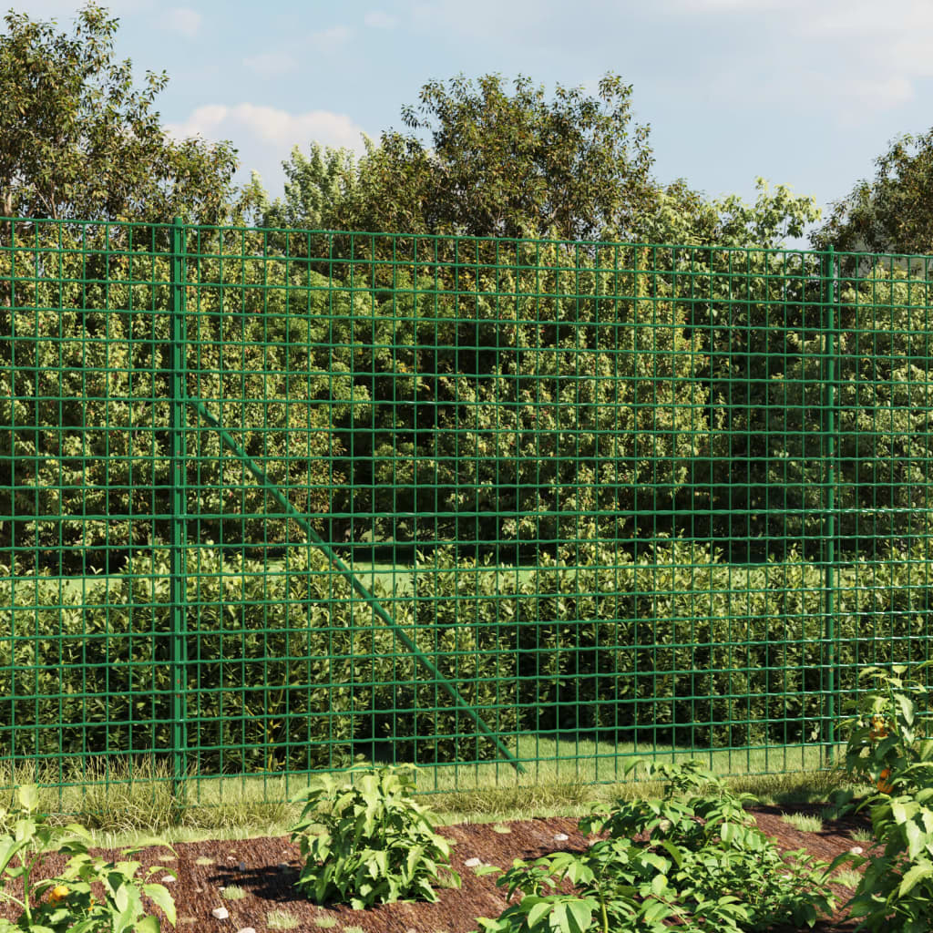 Chain link fence green 2.2x25 m galvanized steel