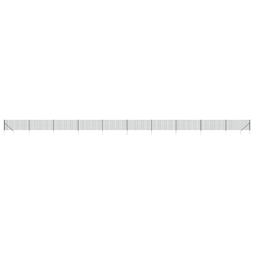 Maschendrahtzaun mit Bodenhülsen Grün 0,8x25 m