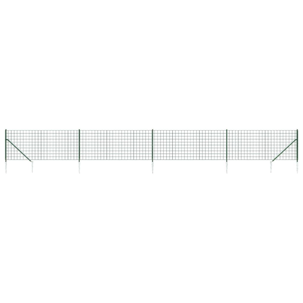 Maschendrahtzaun mit Bodenhülsen Grün 1x10 m