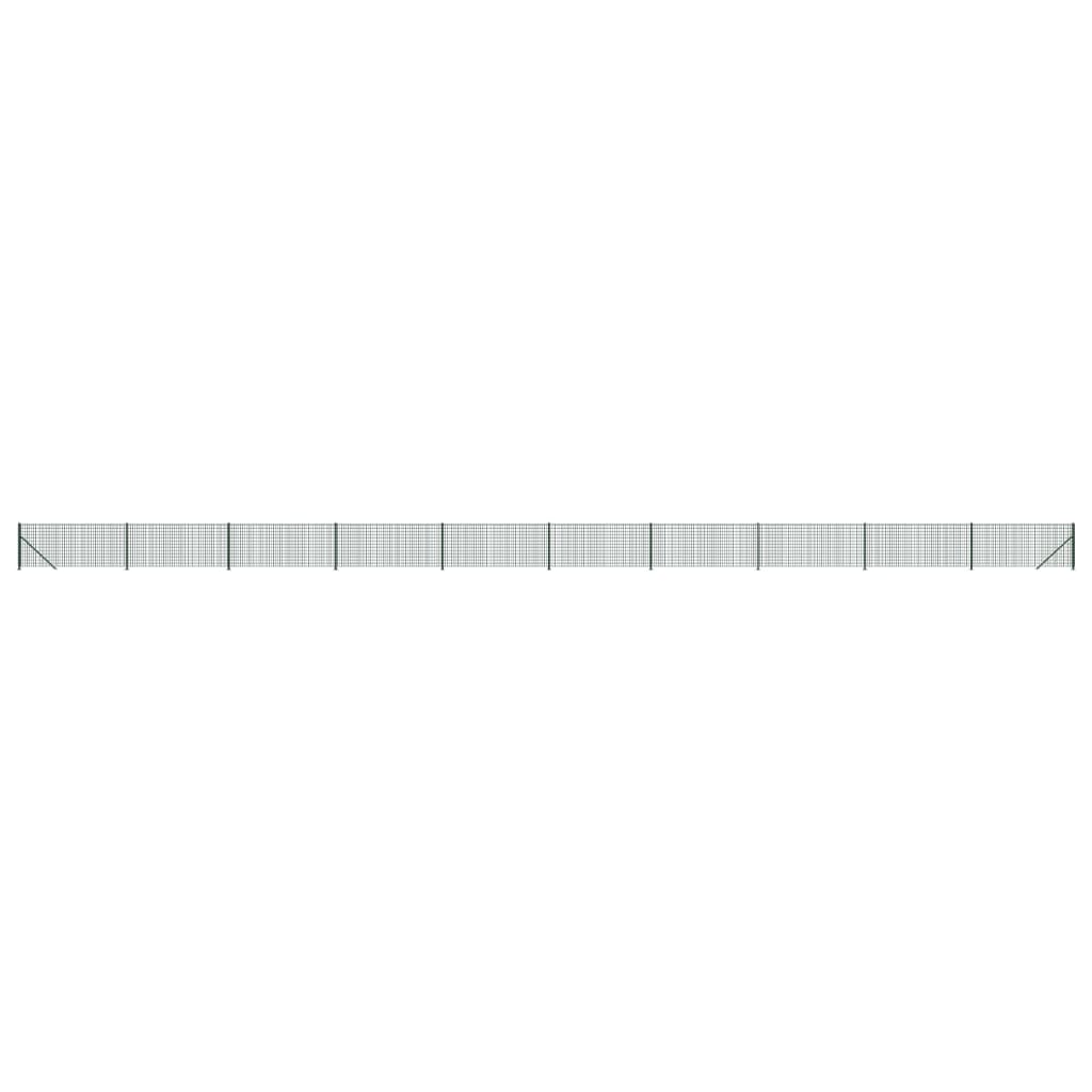 Maschendrahtzaun mit Bodenflansch Grün 1,1x25 m