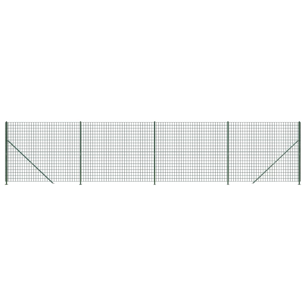 Maschendrahtzaun mit Bodenflansch Grün 1,4x10 m