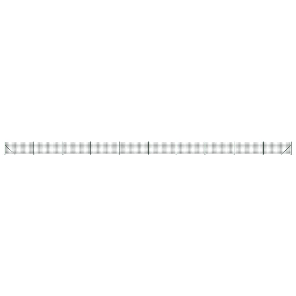 Maschendrahtzaun mit Bodenflansch Grün 0,8x25 m