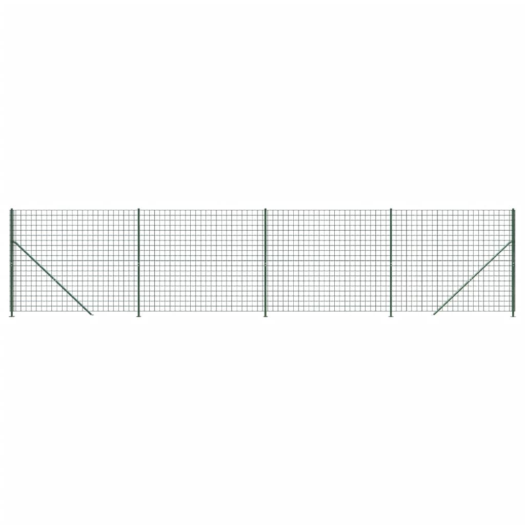 Maschendrahtzaun mit Bodenflansch Grün 1,4x10 m