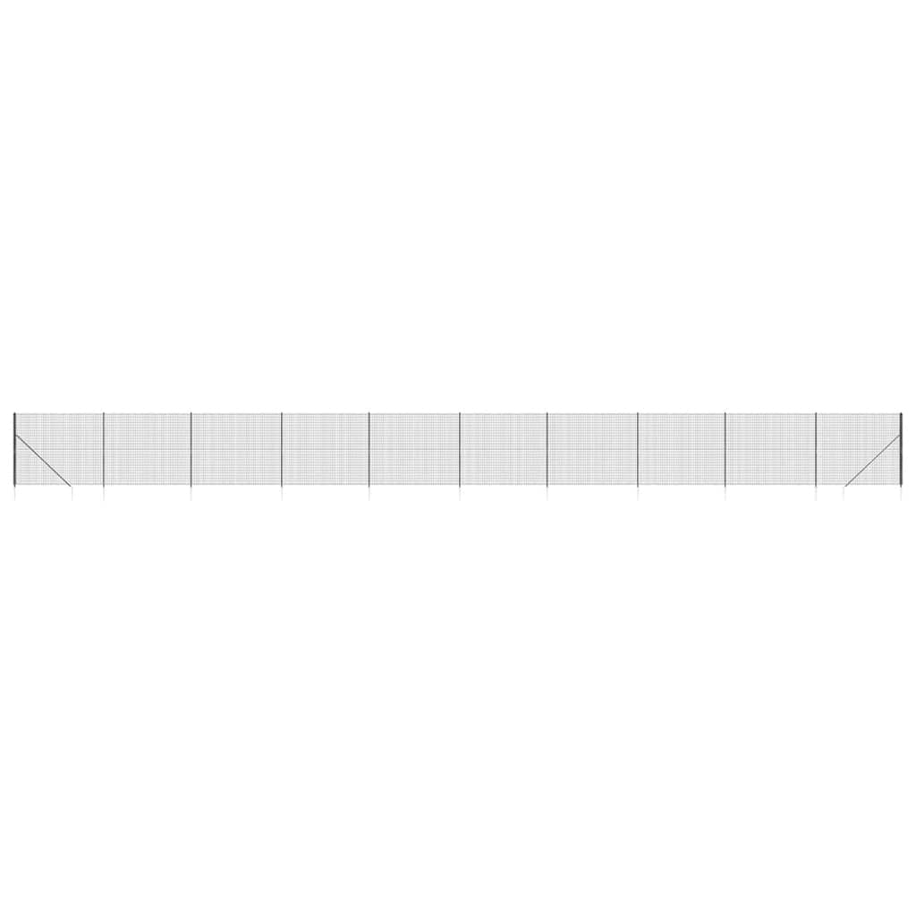 Maschendrahtzaun mit Bodenhülsen Anthrazit 1,8x25 m