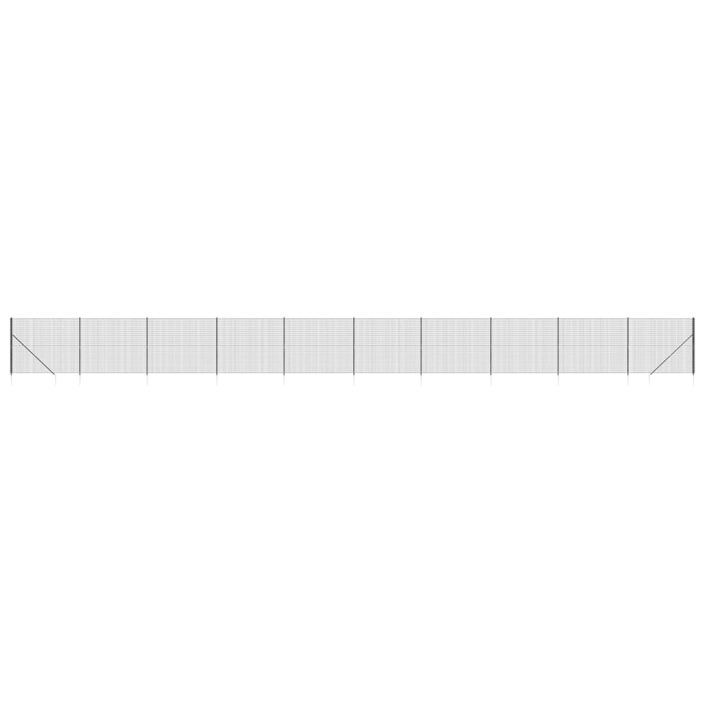 Maschendrahtzaun mit Bodenhülsen Anthrazit 2x25 m