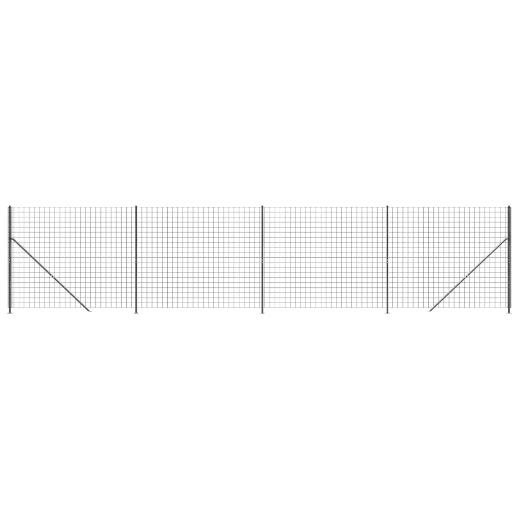 Maschendrahtzaun mit Bodenflansch Anthrazit 1,4x10 m