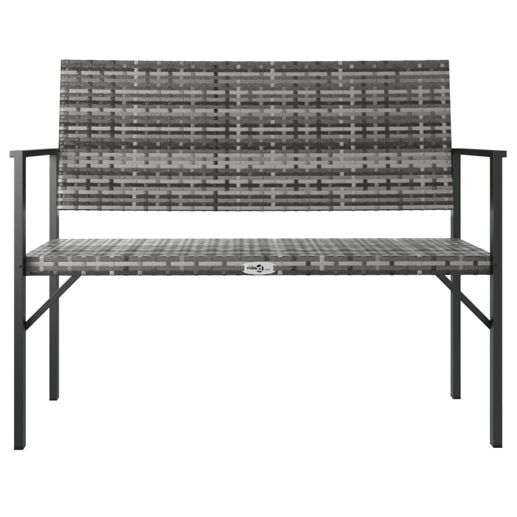 Garden Bench 2-Seater Gray Poly Rattan