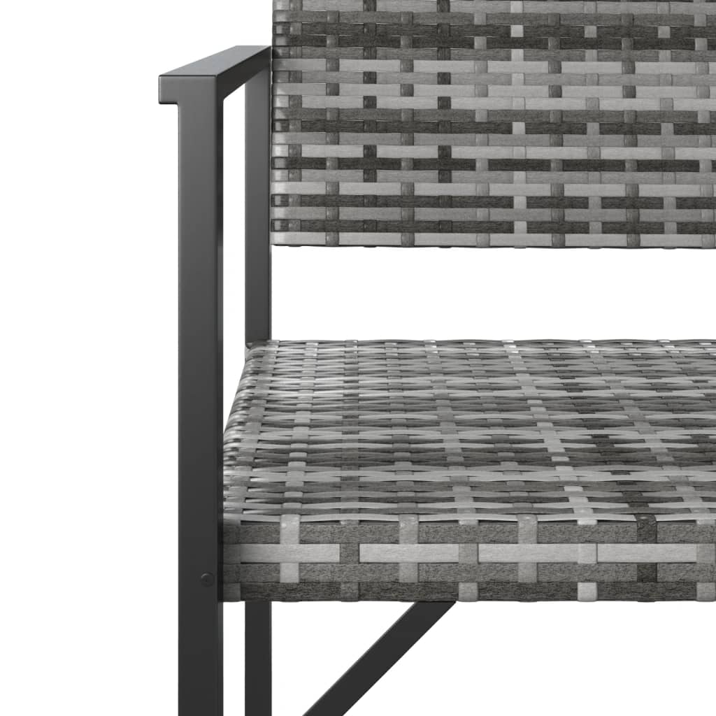 Garden Bench 2-Seater Gray Poly Rattan