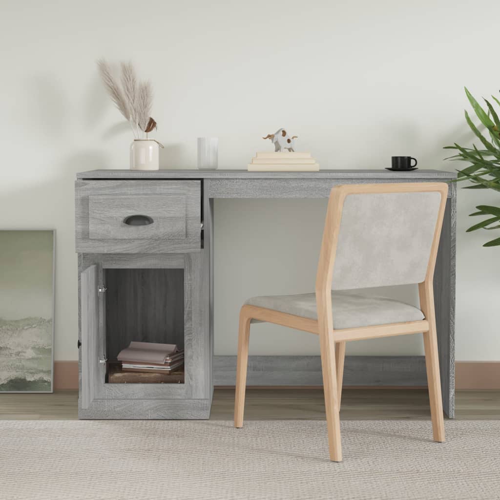 Desk with Drawer Gray Sonoma 115x50x75cm