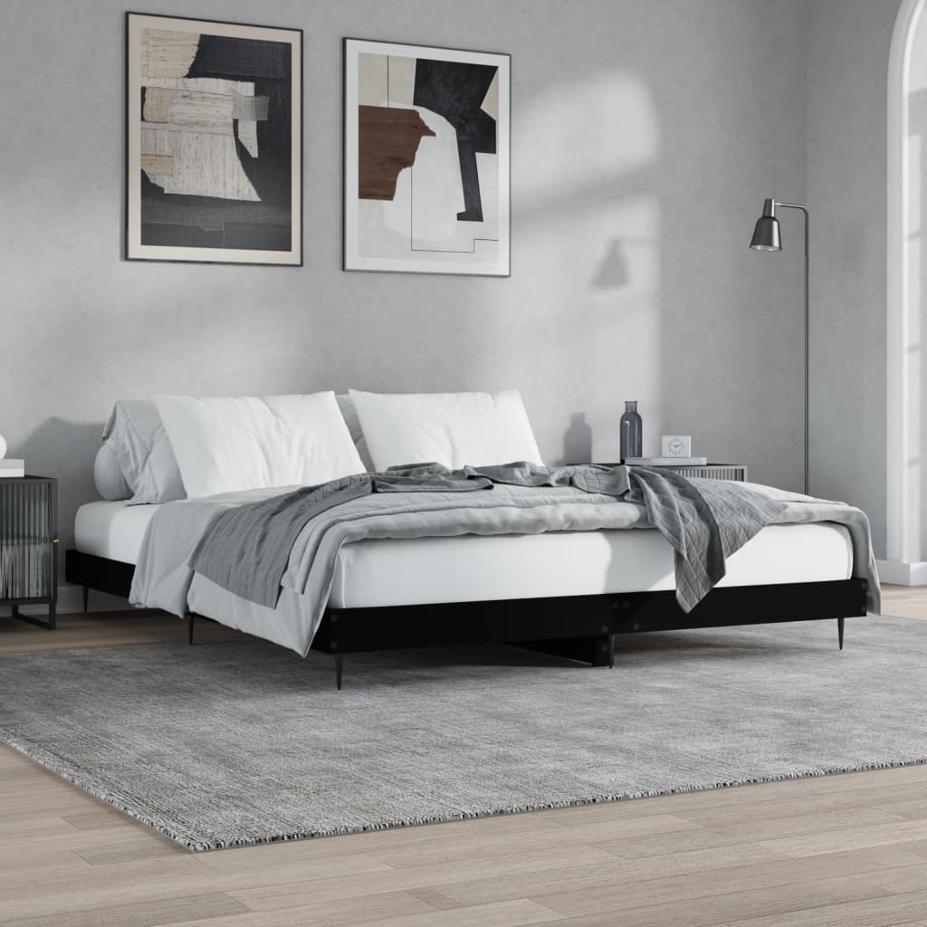 Bettgestell ohne Matratze Schwarz 160x200 cm Holzwerkstoff