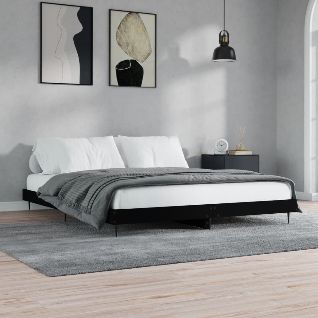 Bettgestell ohne Matratze Schwarz 160x200 cm Holzwerkstoff