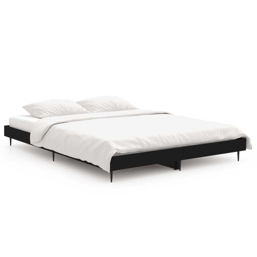 Bed frame black 135x190 cm wood material
