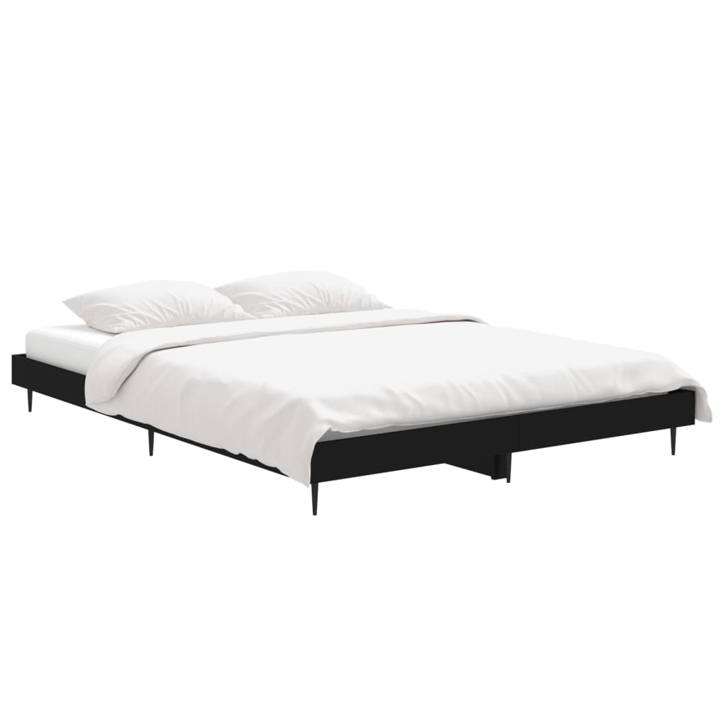 Bed frame black 135x190 cm wood material