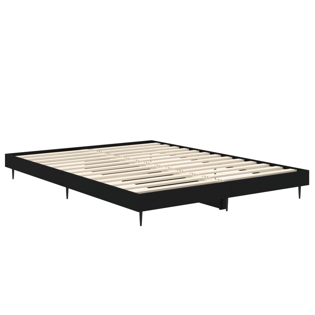 Bed frame black 135x190 cm wood material