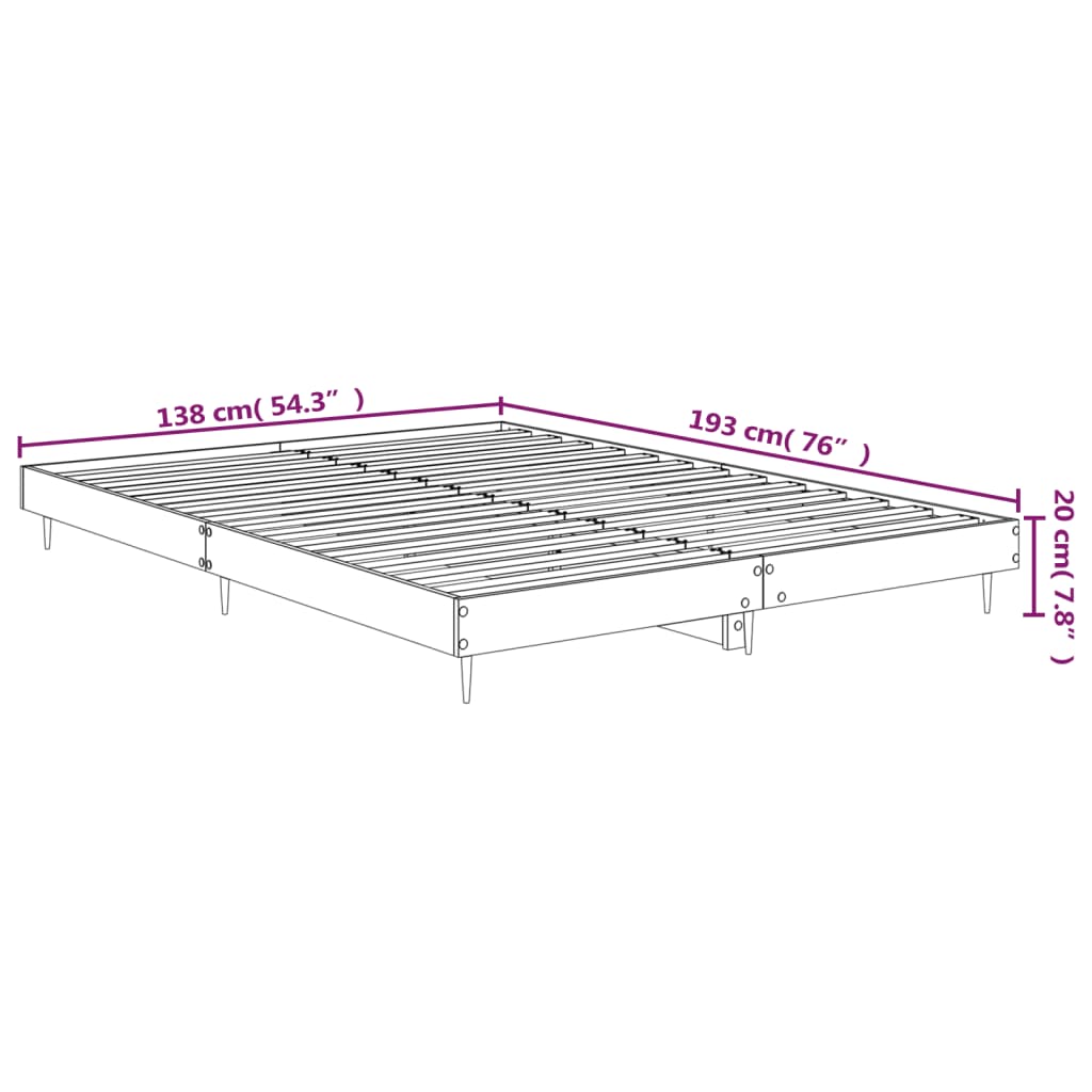 Bed frame black 135x190 cm wood material