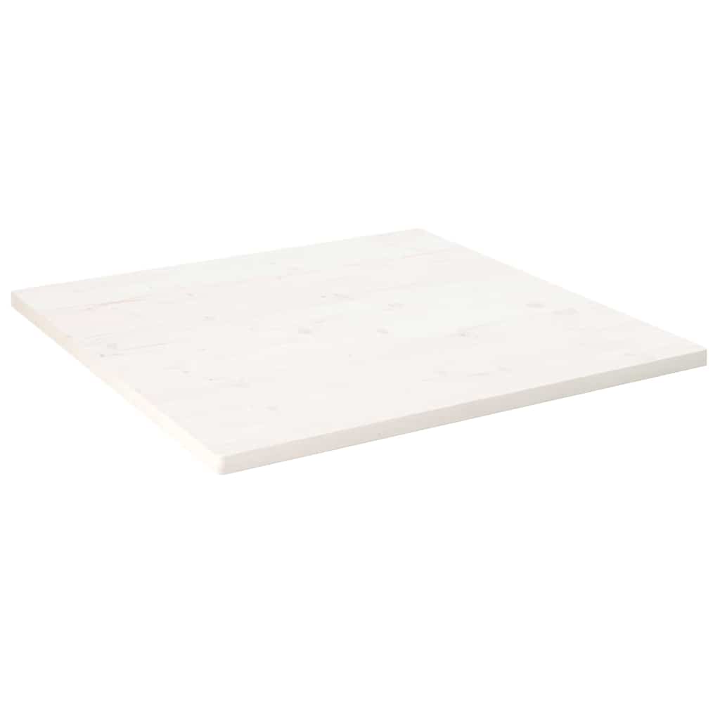 Tischplatte Weiß 80x80x2,5 cm Massivholz Kiefer Quadratisch