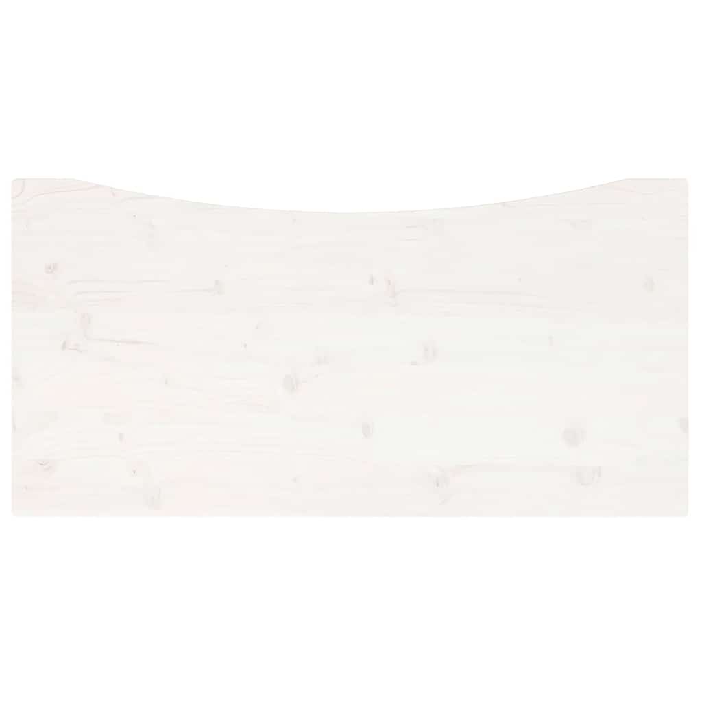 Schreibtischplatte Weiß 100x50x2,5 cm Massivholz Kiefer