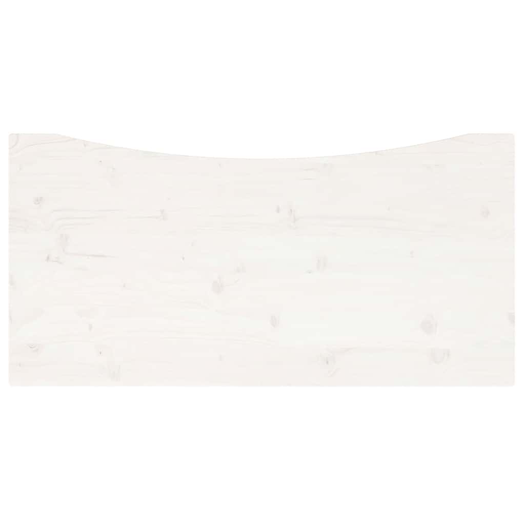 Schreibtischplatte Weiß 110x55x2,5 cm Massivholz Kiefer