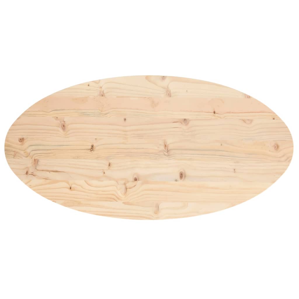 Tischplatte 100x50x2,5 cm Massivholz Kiefer Oval