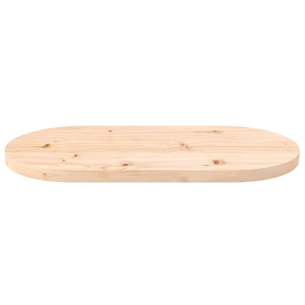 Tischplatte 70x35x2,5 cm Massivholz Kiefer Oval