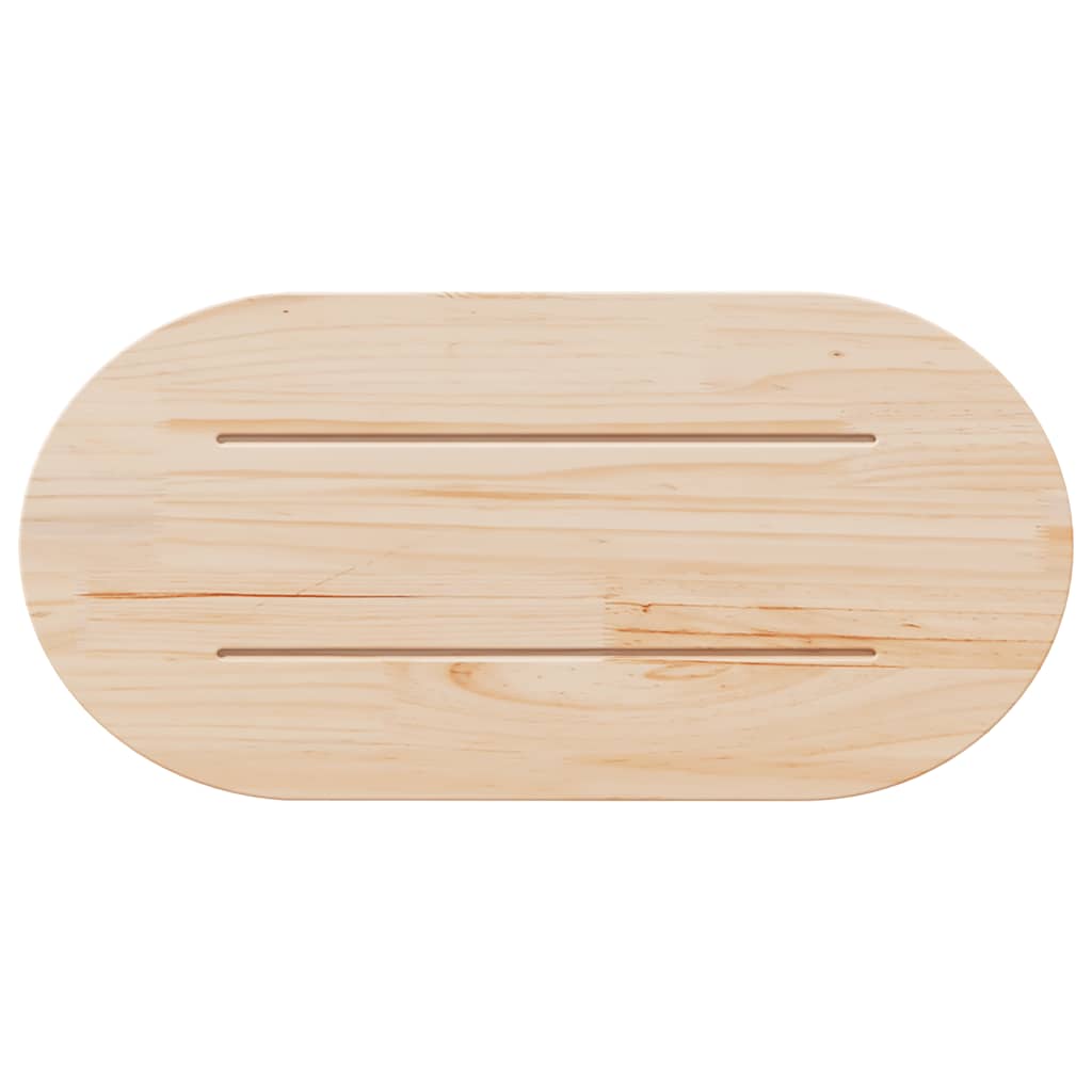 Tischplatte Weiß 70x35x2,5 cm Massivholz Kiefer Oval