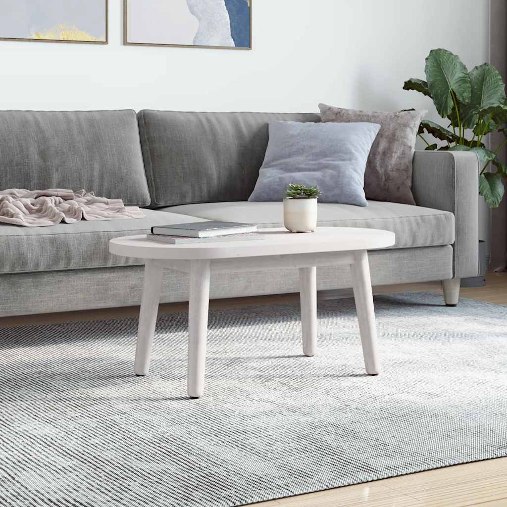 Tischplatte Weiß 80x40x2,5 cm Massivholz Kiefer Oval