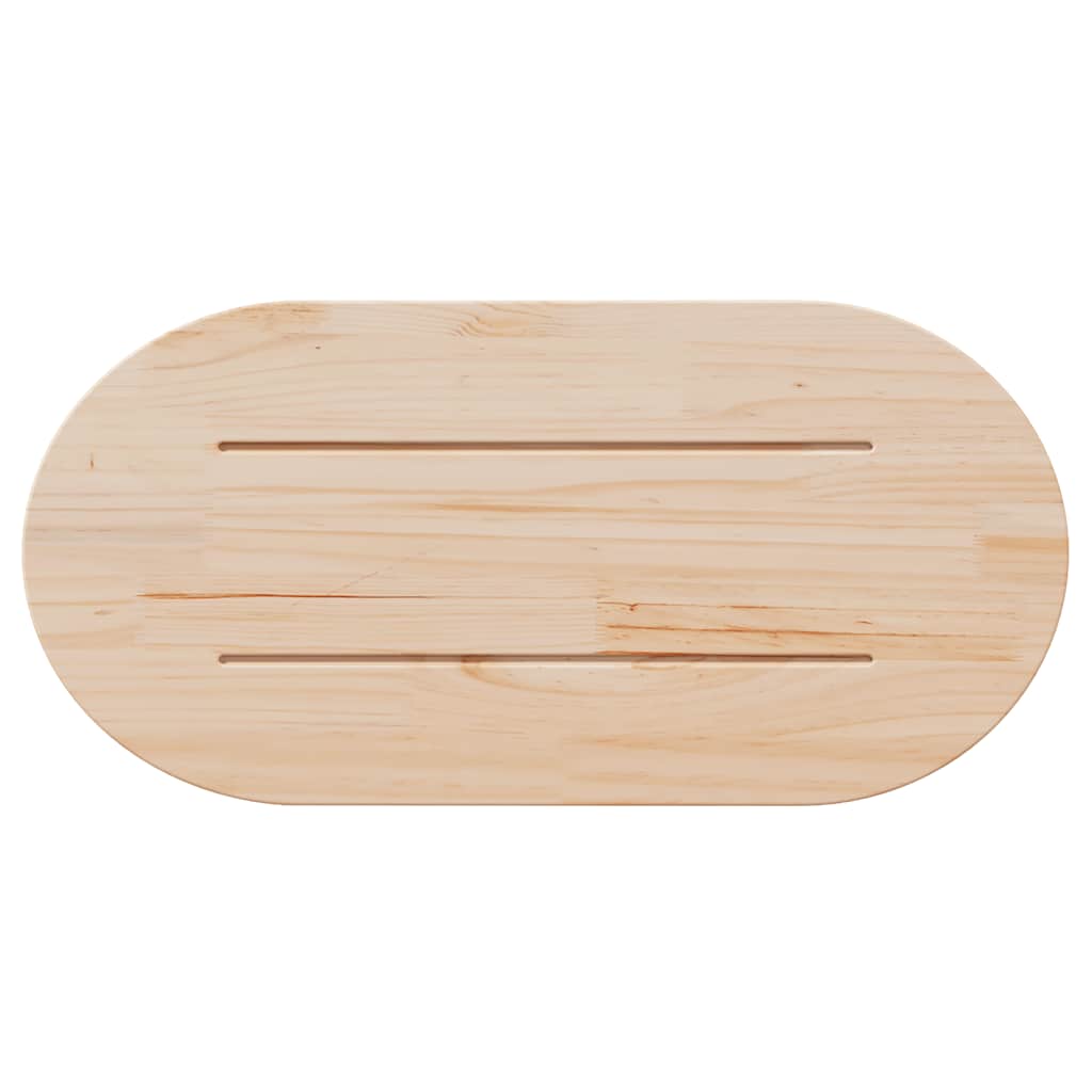 Tischplatte 90x45x2,5 cm Massivholz Kiefer Oval