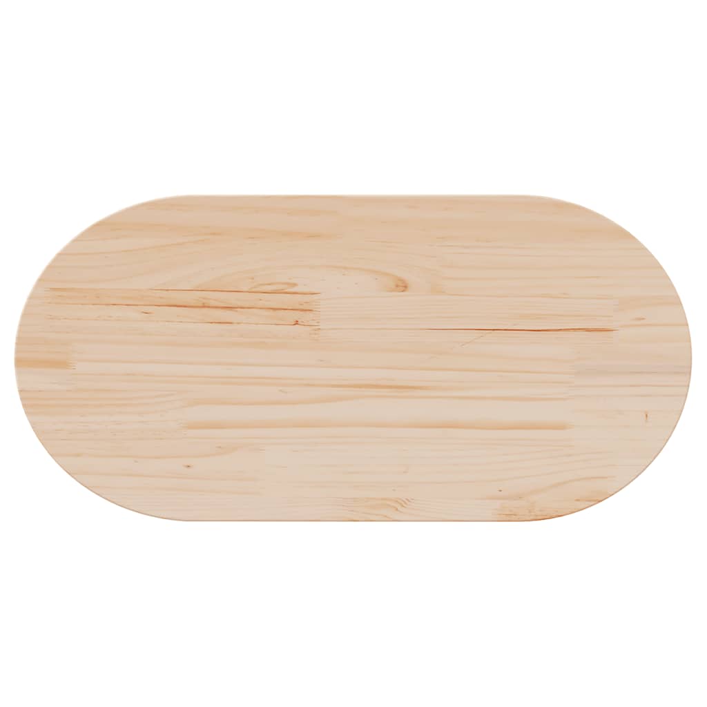 Tischplatte 90x45x2,5 cm Massivholz Kiefer Oval