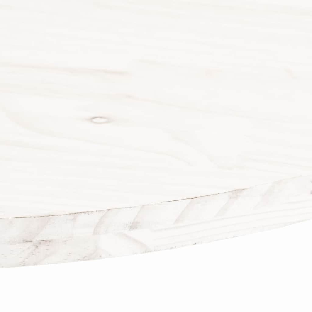 Tischplatte Weiß 90x45x2,5 cm Massivholz Kiefer Oval