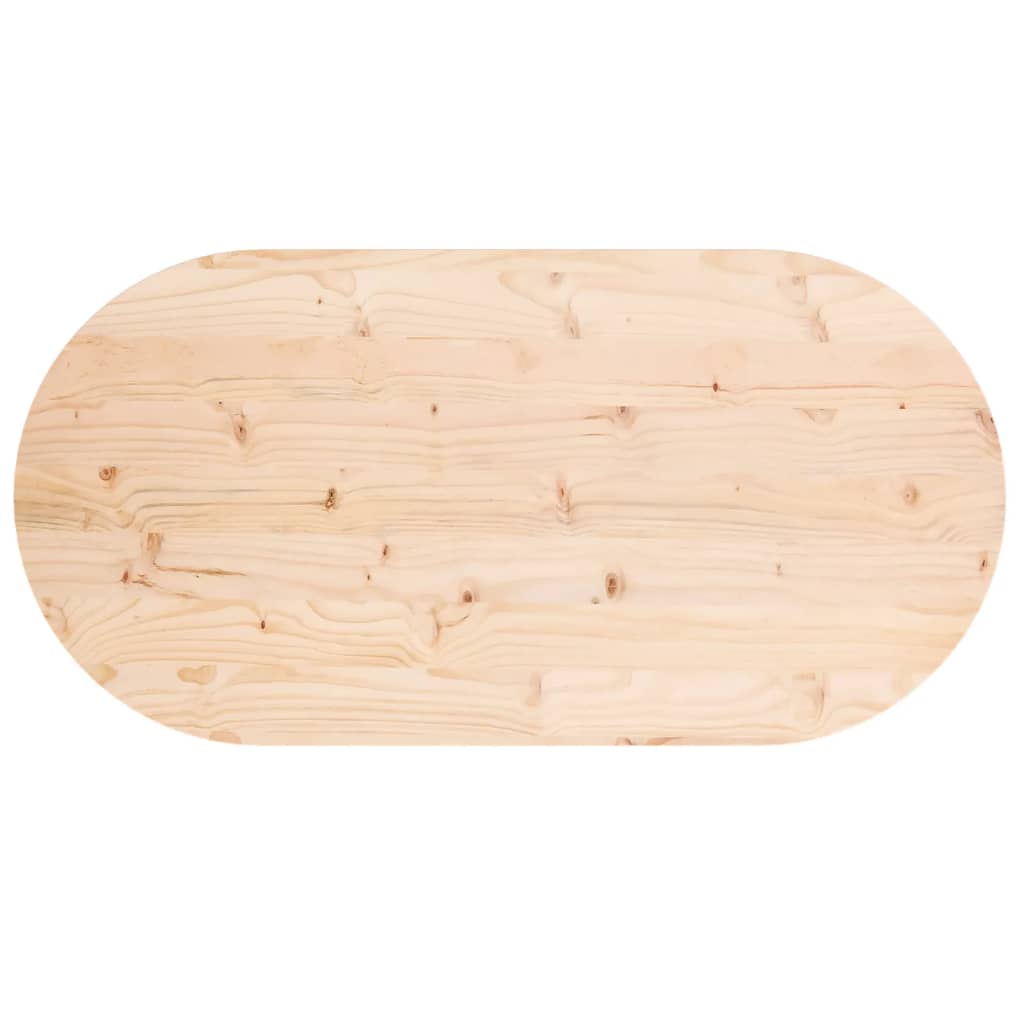 Table top 100x50x2.5 cm solid pine oval