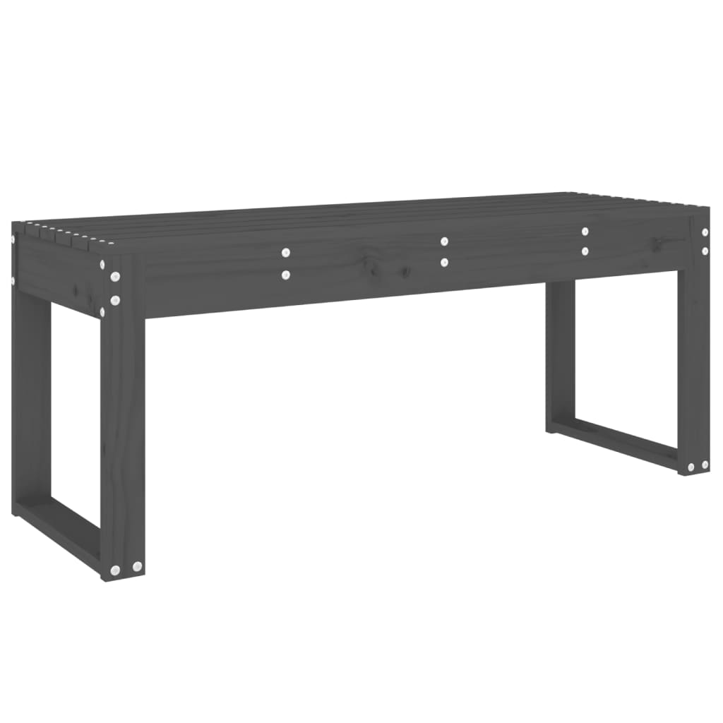 Garden Bench Grey 110x38x45 cm Solid Pine Wood