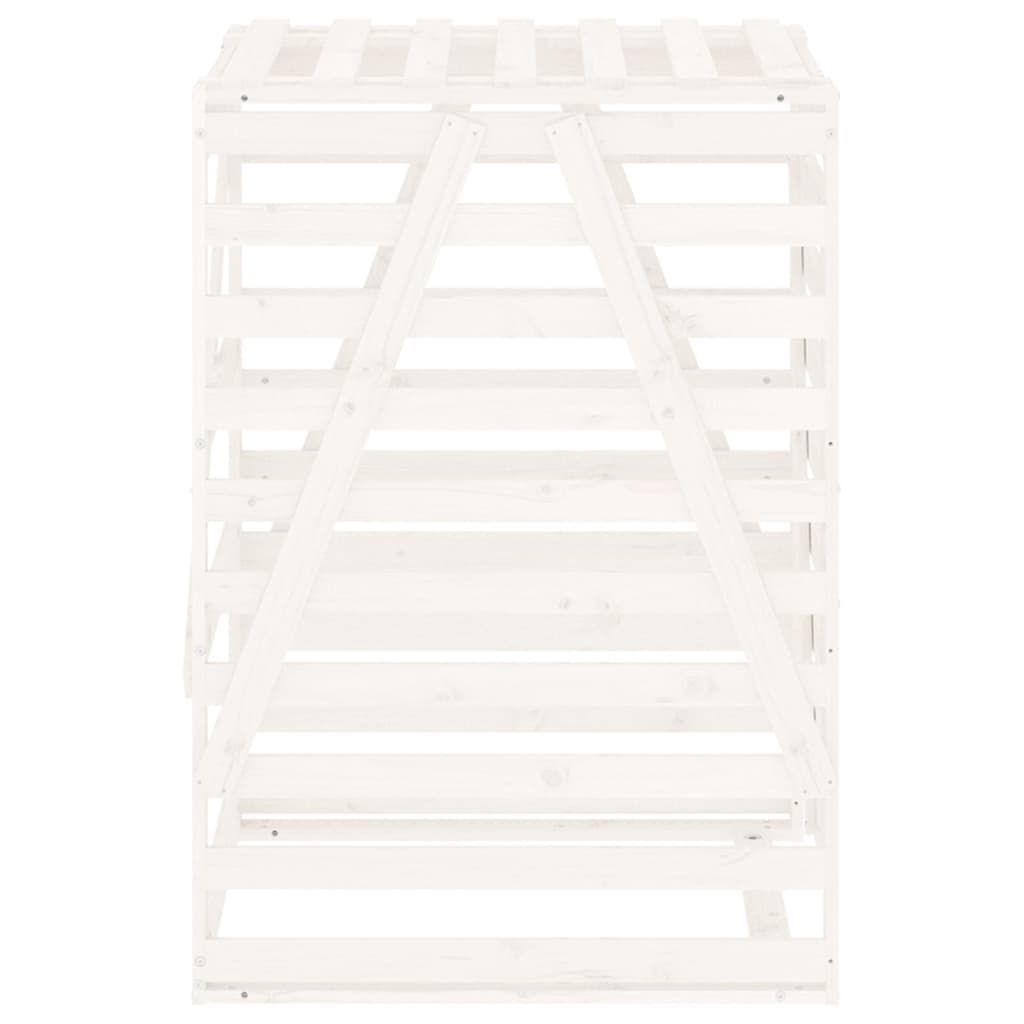 Mülltonnenbox Weiß 84x90x128,5 cm Massivholz Kiefer