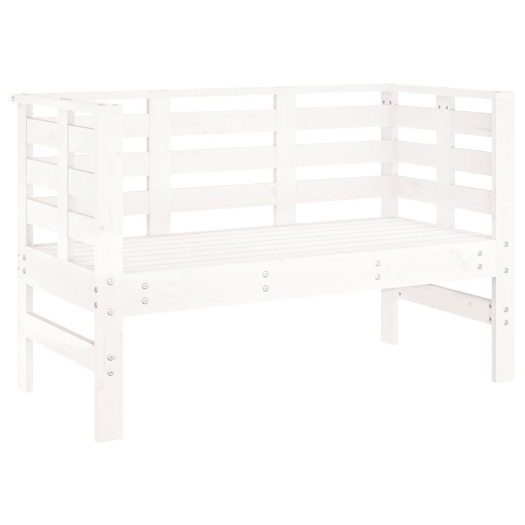 Garden Bench White 111.5x53x71 cm Solid Pine