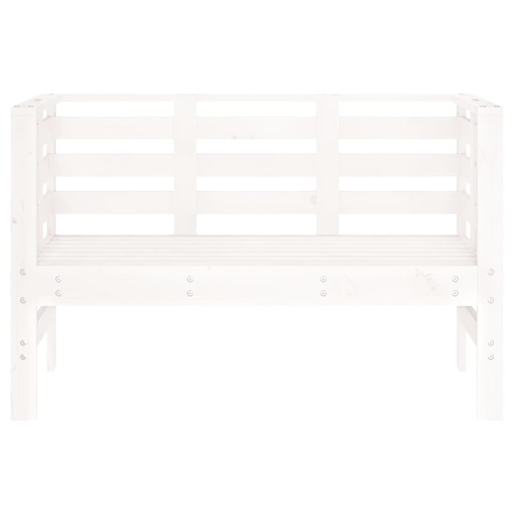 Garden Bench White 111.5x53x71 cm Solid Pine